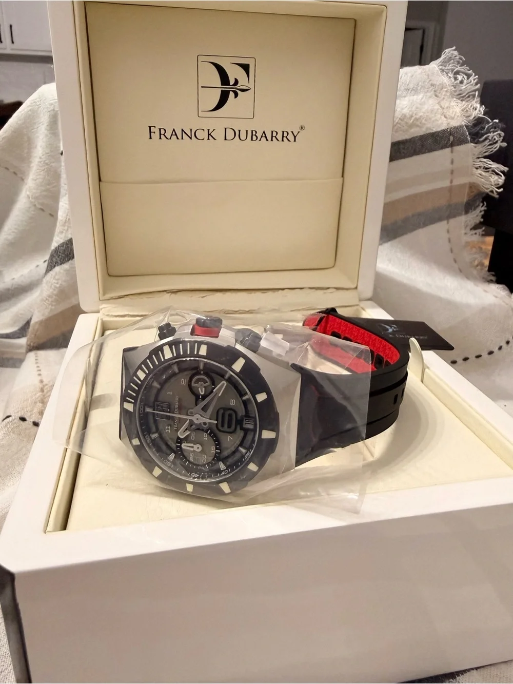 Men's Black and Red Sports Watch